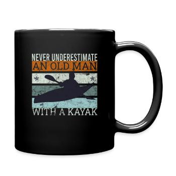 Old Man With A Kayak Kayaking Paddle - Full Colour Mug - black - Right