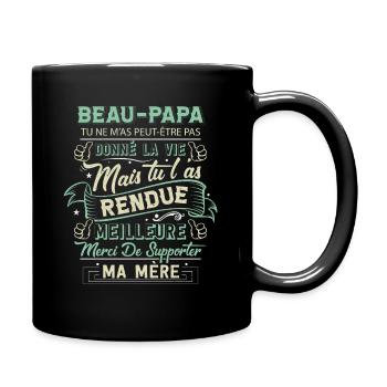 Beau Père Cadeau Humour Fête Des Pères Beau Papa - Mug uni - noir - Droite