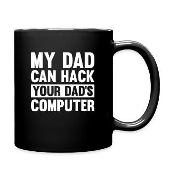 Hacker Hacking Code Computer papa saying gift - Full Colour Mug - black - Right