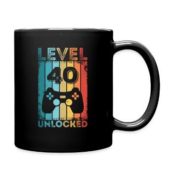 Gaming Level 40 Entsperrt 40. Geburtstag Geschenk Gamer - Tasse einfarbig - Schwarz - Rechts