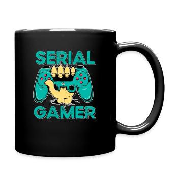 Serial Gamer Teen Geek Humor Video Games - Full Colour Mug - black - Right