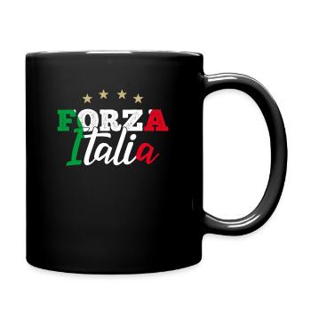 Forza Italia Geschenk Fan Italienisch Fußball - Tasse einfarbig - Schwarz - Rechts