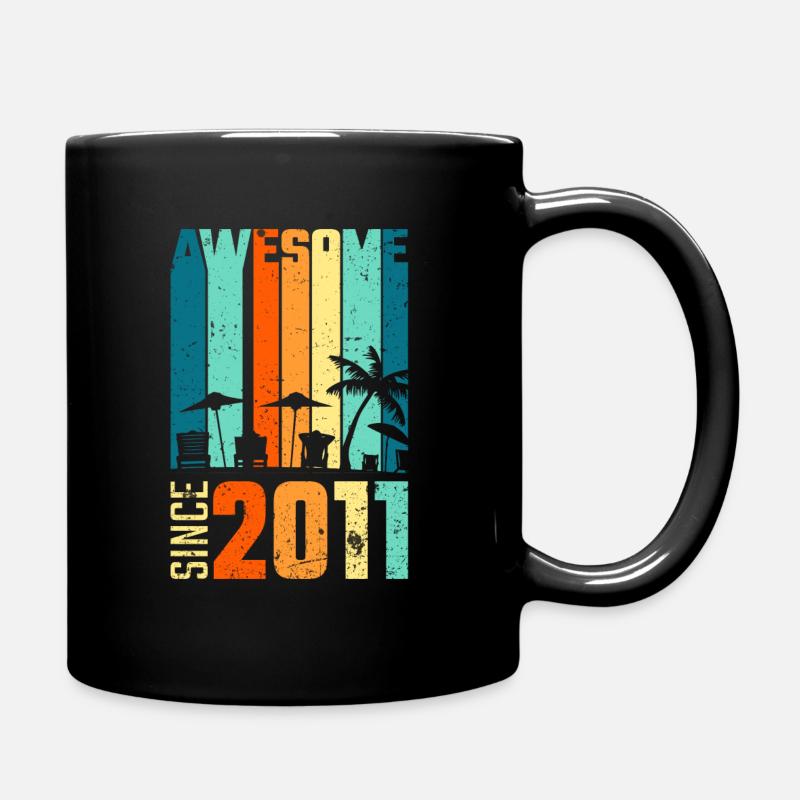 Vintage 2011 11 Geburtstag Retro Jahrgang Geschenk - Tasse einfarbig - Schwarz