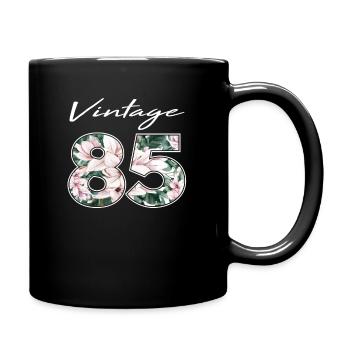 Vintage 1985 85 Birthday Flower Vintage Gift - Full Colour Mug - black - Right