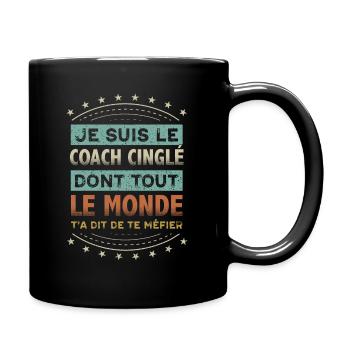 Coach Cinglé Humour Coaching Sportif Cadeau - Mug uni - noir - Droite