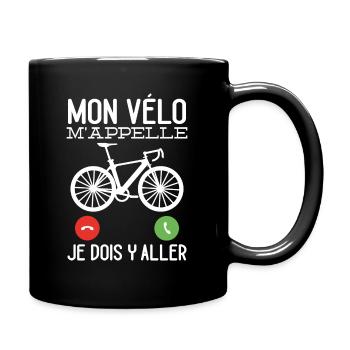 Mon Vélo M'appelle Cadeau Cycliste Humour - Mug uni - noir - Droite