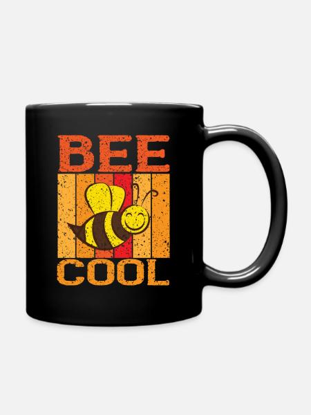 Bleib sei cool Bee Cool Biene Bienen Imker - Tasse einfarbig - Schwarz