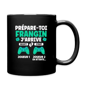 Futur Grand Frère Gamer Cadeau Annonce Grossesse - Mug uni - noir - Droite