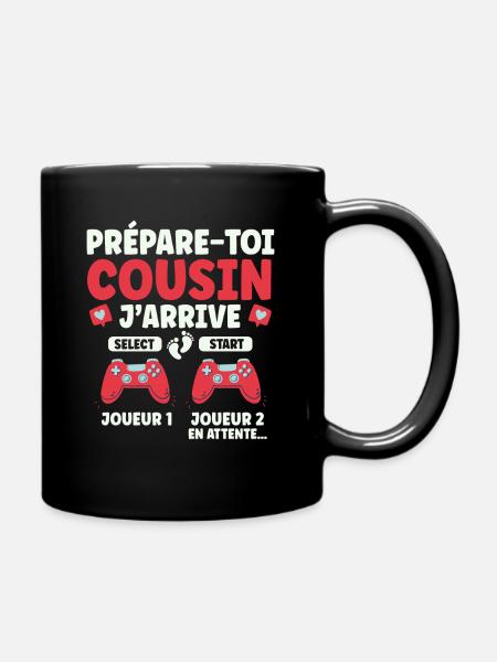 Futur Cousin Gamer Cadeau Annonce Grossesse - Mug uni - noir