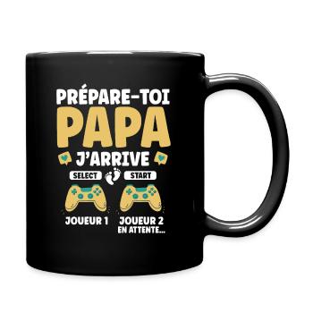 Futur Papa Gamer Cadeau Annonce Grossesse Père - Mug uni - noir - Droite