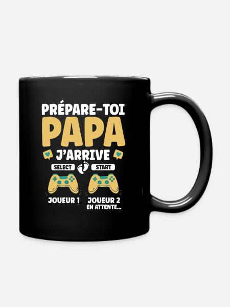 Futur Papa Gamer Cadeau Annonce Grossesse Père - Mug uni - noir