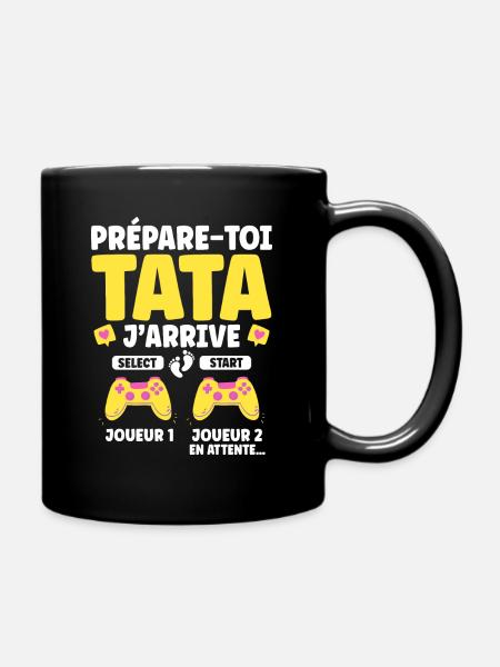 Future Tata Gamer Cadeau Annonce Grossesse Tante - Mug uni - noir