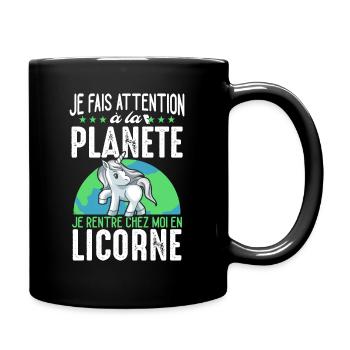 Je Rentre En Licorne Humour Environnement Écologie - Mug uni - noir - Droite