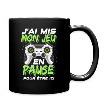 Jeu En Pause Humour Geek Idée Cadeau Gamer Ado - Mug uni - noir - Droite