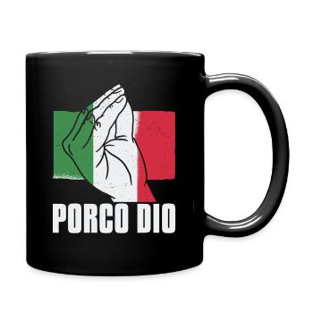 Italienisch Italien Lustige Zitate Porco Dio - Tasse einfarbig - Schwarz - Rechts