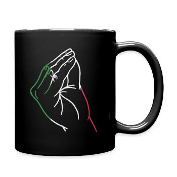 Italy Italian heart flag hand gesture pride - Full Colour Mug - black - Right