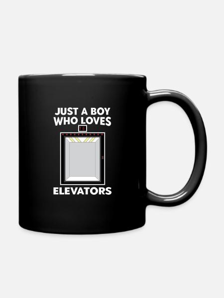 Fahrstuhl Elevator Paternosteraufzug Paternoster - Tasse einfarbig - Schwarz