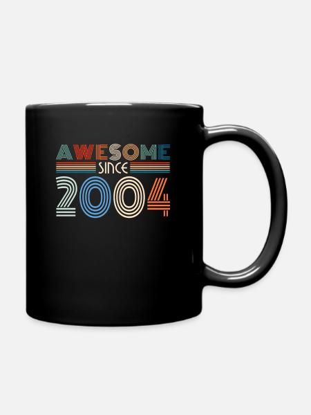 Vintage 2004 04 Birthday Retro Vintage Gift - Full Colour Mug - black