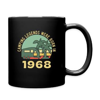 Camping legenden Geboren 1968 Caravan - Tasse einfarbig - Schwarz - Rechts