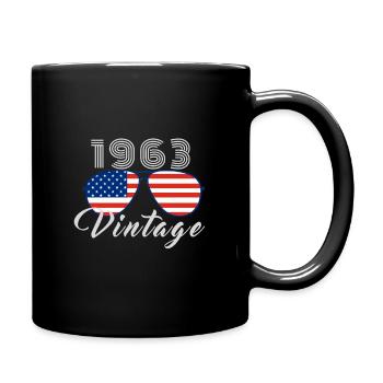 Vintage 1963 Coole Sonnenbrille USA Flagge - Tasse einfarbig - Schwarz - Rechts