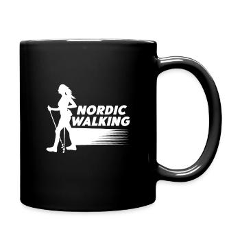 Nordic Walking Endurance Poles Running Walking - Full Colour Mug - black - Right