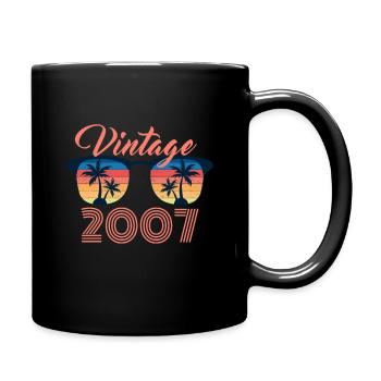 Vintage 2007 Lustige Sonnenbrille Palme - Tasse einfarbig - Schwarz - Rechts