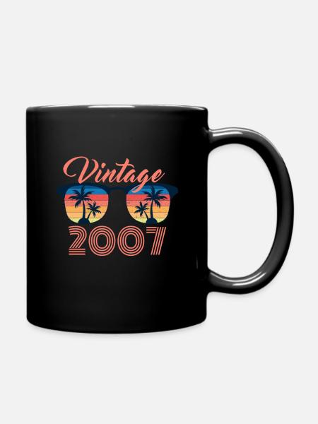 Vintage 2007 Drôle de lunettes de soleil Palmier - Mug uni - noir