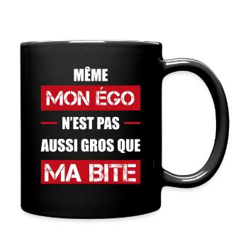 égo grosse bite | cadeau beauf marrant - Mug uni - noir - Droite