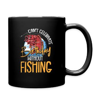 Angeln Angler Geburtstag Fisch Fische See Geschenk - Tasse einfarbig - Schwarz - Rechts