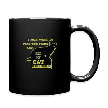 Piano Piano Cat Keyboard Musical Instrument - Full Colour Mug - black - Right