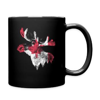 Canada Alaska Moose Flag Funny Vacation - Tasse einfarbig - Schwarz - Rechts