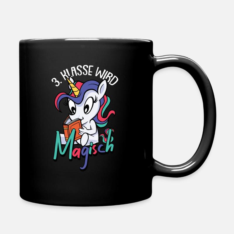 3. Klasse Schule Grundschule Einhorn Geschenk - Tasse einfarbig - Schwarz
