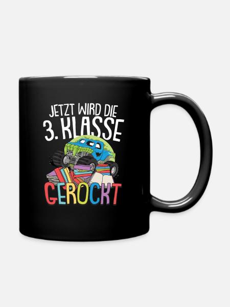 3. Klasse Auto Grundschule Junge Geschenk - Tasse einfarbig - Schwarz