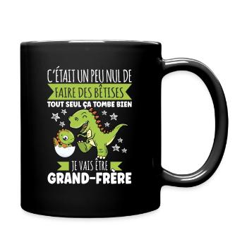 Grand Frère Annonce Grossesse Futur Naissance Dino - Mug uni - noir - Droite