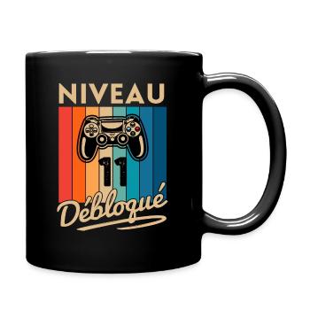 Cadeau Garçon 11 ans Anniversaire Gamer Niveau 11 - Mug uni - noir - Droite