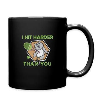 Tennis chat service raquette de tennis tennis balle de tennis - Mug uni - noir - Droite