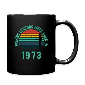 Angellegenden wurden 1973 geboren - Tasse einfarbig - Schwarz - Rechts