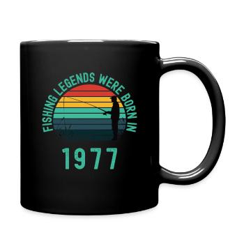 Angellegenden wurden 1977 geboren - Tasse einfarbig - Schwarz - Rechts