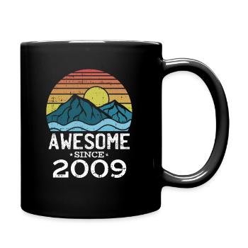 Vintage 2009 09 Birthday Retro Vintage Gift - Full Colour Mug - black - Right