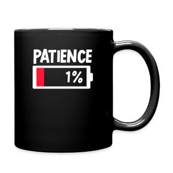 T-Shirt Humorous Man And Woman Patience 1% - Full Colour Mug - black - Right