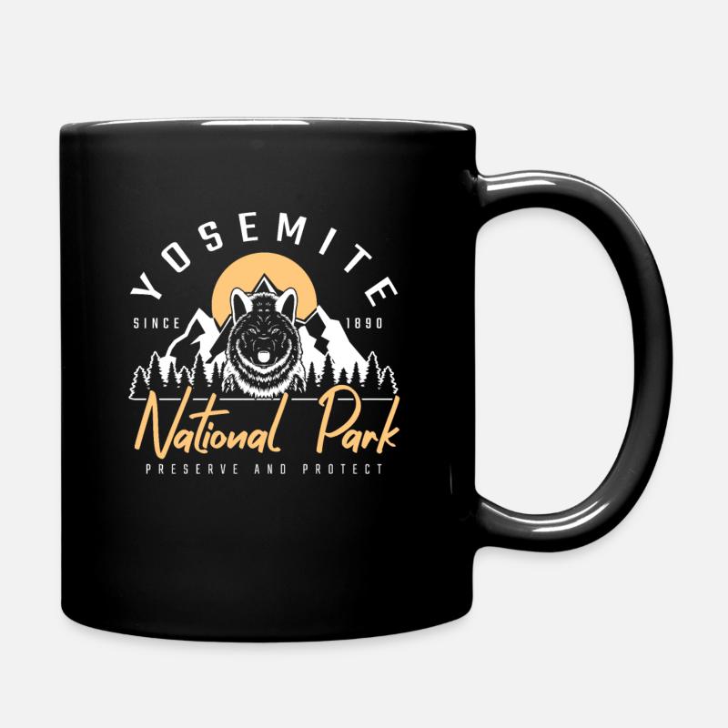 Yosemite Nationalpark Abenteuer Wolf Geschenk - Tasse einfarbig - Schwarz