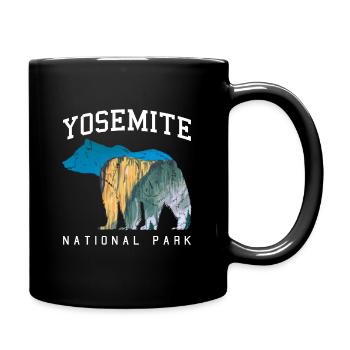 Yosemite Nationalpark Abenteuer Retro Bär Geschenk - Tasse einfarbig - Schwarz - Rechts