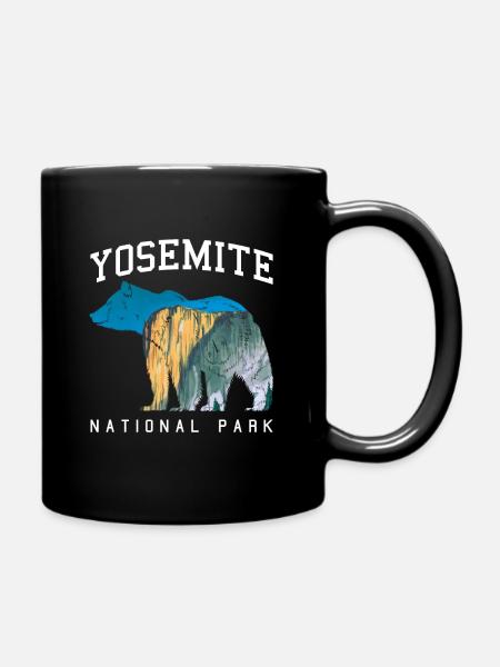 Yosemite Parc National Aventure Retro ours cadeau - Mug uni - noir