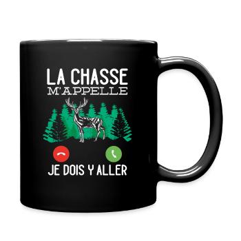 Chasseur Idée Cadeau Original La Chasse M'appelle - Mug uni - noir - Droite