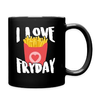 I love Fryday French Fries French Fries Saying - Full Colour Mug - black - Right