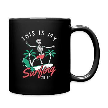 Surf surf surf surf surf planche de surf plage cadeau - Mug uni - noir - Droite