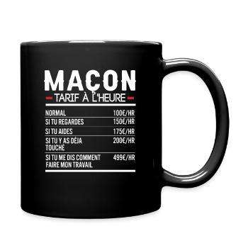 Maçon Idée Cadeau Humour - Mug uni - noir - Droite