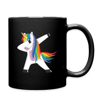 Dabbing Licorne Dab Licorne Arc-en-ciel Licorne - Mug uni - noir - Droite