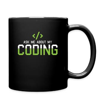 Hacking Programmer Hacker Code Coding Gift - Full Colour Mug - black - Right