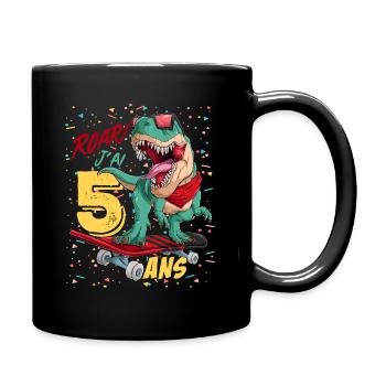 Roar J'ai 5 ans Cadeau D'anniversaire T Rex - Mug uni - noir - Droite
